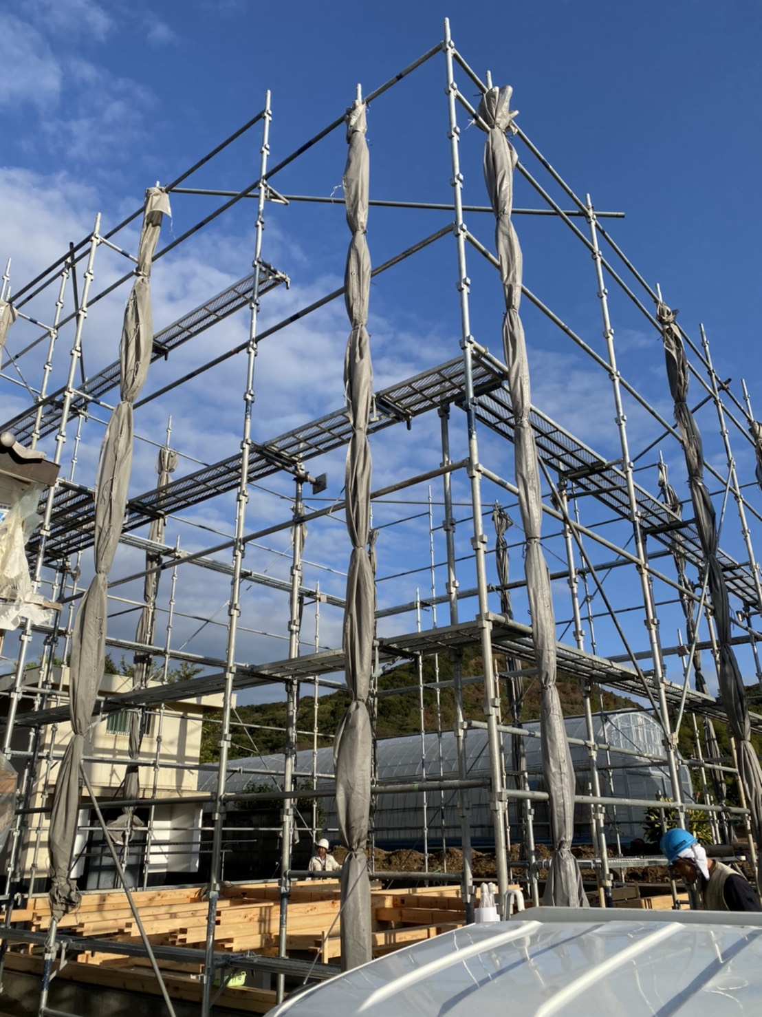 本日は田原市K様邸建方 写真